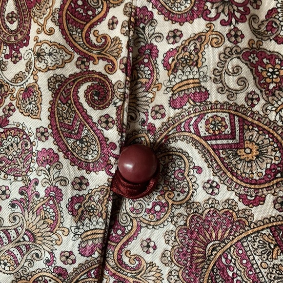 Vintage made in France paisley print Mandarin collar top - Picture 5 of 8